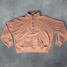 Hippie Rose Women’s Quarter Zip Pullover Dusty Rose Size Large
