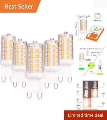 Energy Efficient G9 4W LED Bulb, 40W Halogen Equivalent, 5 Pack for Chandeliers
