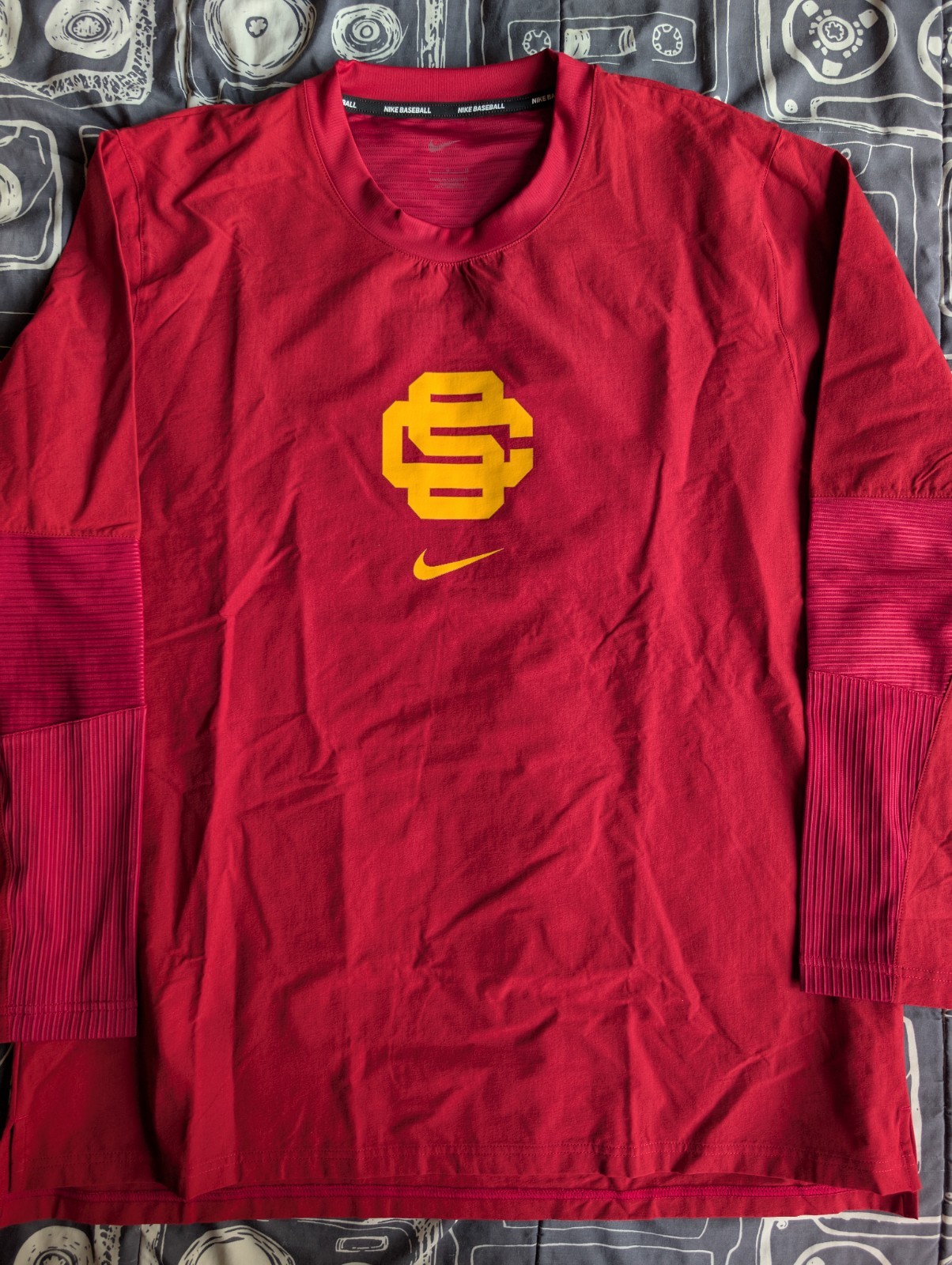 SACAI X NIKE Nuova giacca calda Nike Pro 2025 USC Trojans edizione squadra di baseball uomo taglia Large