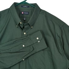 Chaps Oxford Mens Long Sleeve Button Down Shirt Classic Fit Green Size XXL