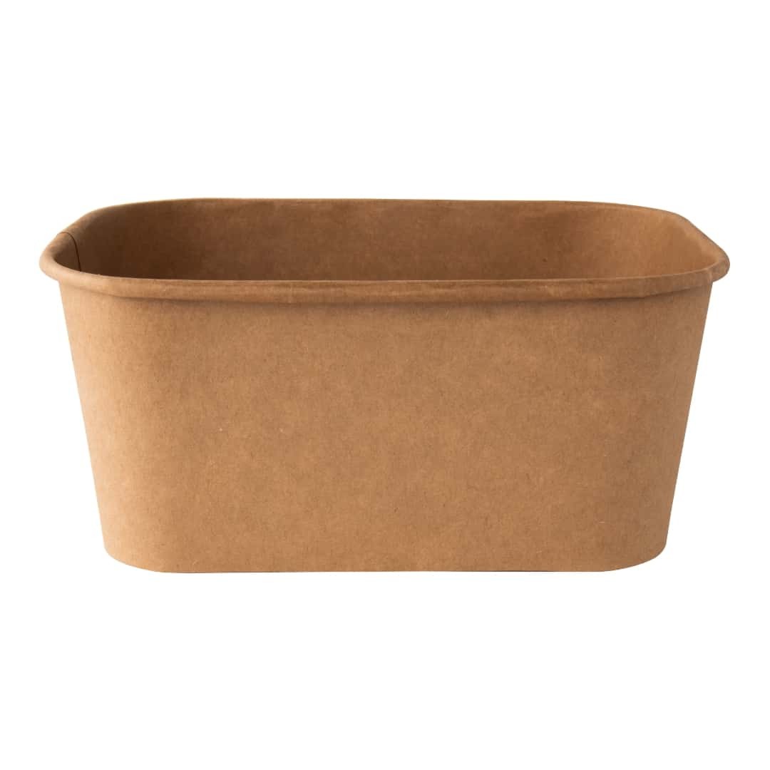 Bio Rectangular Salad Bowl Sand 1000 Ml 17X12Cm 50 Pz Signorbio