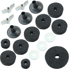18 Pack Black Cymbal Replacement Accessories Set Drum Stand Felts Washers