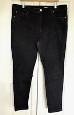 M S Black Stretch Denim The Ivy Skinny Jeans Size UK 20 Reg L27"