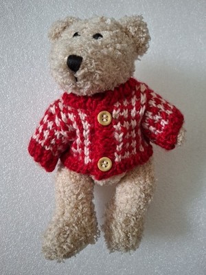 Hugfun - weicher süßer Weihnachtspullover mit Bär. 8''. Gelenkt. 1999. Sehr guter Zustand