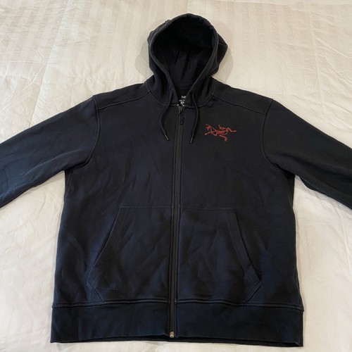 Arcteryx Leaf Embroidered Full Zip Heavyweight Hoody - Mens XL - Black - Picture 5 of 12