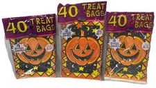 Pumpkin Jack-O-Lantern Design Fun World Halloween Treat Bags 3 Packs 1995 READ