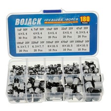 10 Values 180 Pcs 1Uf  1000Uf SMD Aluminum Electrolytic Capacitors Assortment K