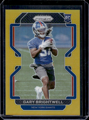 2021 Panini Prizm Gary Brightwell Gold RC #9/10 Giants