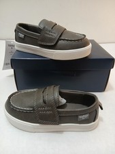 OSHKOSH B'GOSH Size 9 Toddler Grey Color Child Sail Boat Shoe Easy On Off
