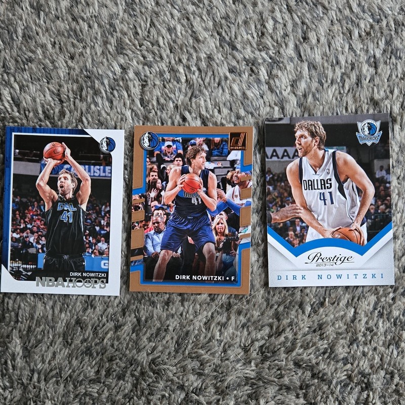 Dirk Nowitzki Dallas Mavericks 2013-14 Panini 3-Card Lot Hoops/Donruss/Prestige