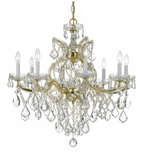 Crystorama Maria Theresa 28"W Gold 9-Light Crystal Chandelier - Picture 1 of 5