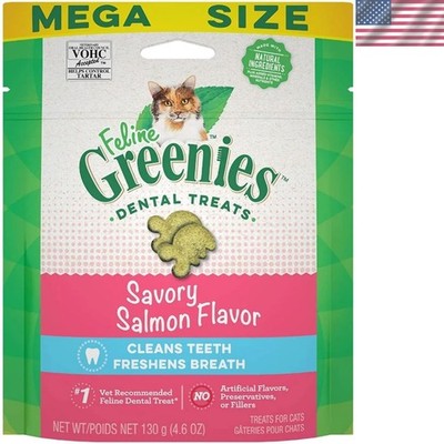4.6 oz. Natural Salmon Dental Treats for Cats   Reduces Tartar & Freshens Breath
