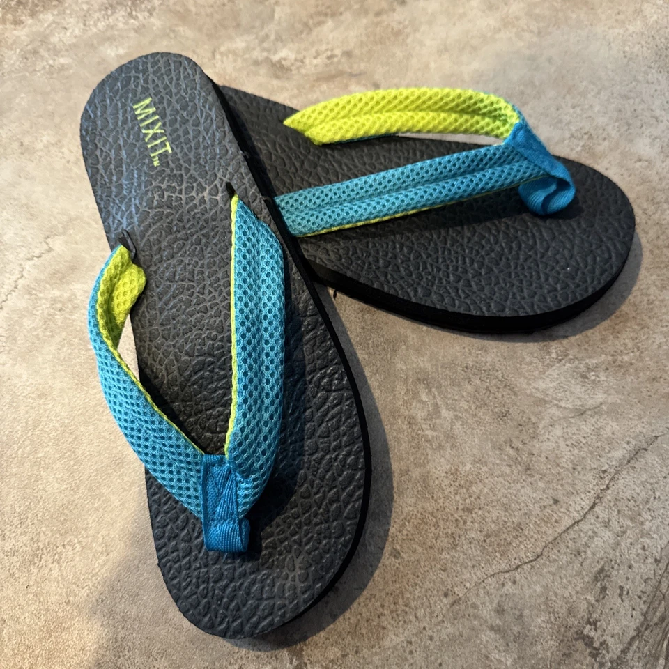 NUEVAS Chanclas Mixit Mujer 8 Correa de Tela Tejida, Plantilla Cojín Negra Foto 4 de 4