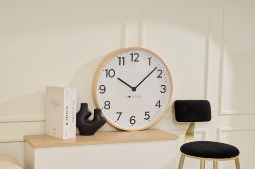 Clocksicle Silent Wood Wall Clock, Black, 50cm - Picture 9 of 11