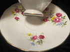 QUEEN ANNE TEA CUP & SAUCER PINK FLOWERS BONE CHINA MADE IN ENGLAND — photo 2