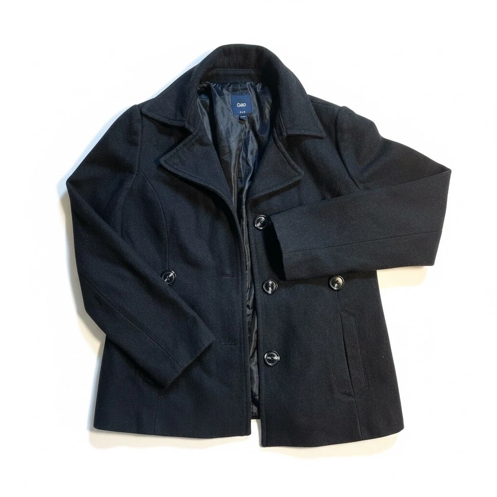 ジャケット・アウター 90s OLD GAP pea coat 10 botton BLACK XXL Gap Pea Coat Black Coats, Jackets & Vests for Women for sale | eBay