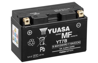 Yuasa YT7B AGM Batterie 12V 6,5AH WC - Einbaufertig (YT7B-BS FT7B-BS GT7B-4)