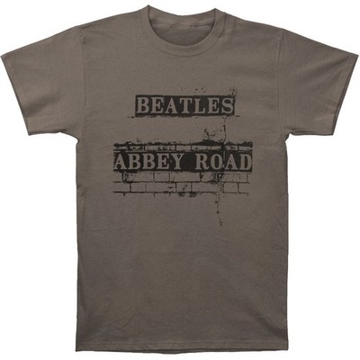 Men's Beatles Abbey Road Sign T-shirt Small Grey