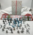 Vintage Civil War Playset Figures w/ Marx tin Litho Mansion Unassembled
