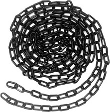 QWORK® 5M x 6mm Chain Link Fence, Plastic Chain Barrier for Crowd Control, Tra