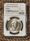 Philippines 1 Peso 1947 S Ngc Ms64 General Douglas MacArthur Silver Coin