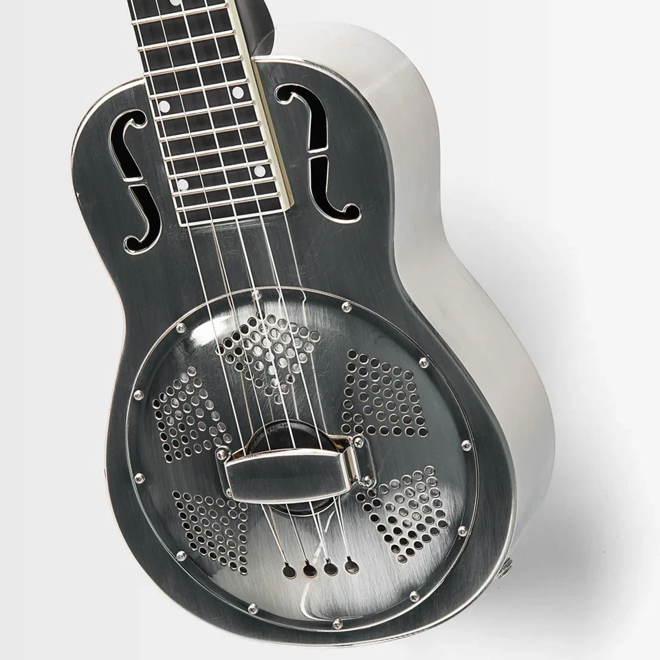 Ukelele eléctrico acústico resonador barítono níquel cepillado Kala KA-RES-BNI-E Foto 3 de 4