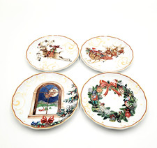 Williams Sonoma Twas The Night Before Christmas Appetizer Plates Set of 4 NEW