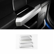 Tira de panel de reposabrazos de puerta interior 4* para Ford F150 F-150 2015-2020 plateado mate