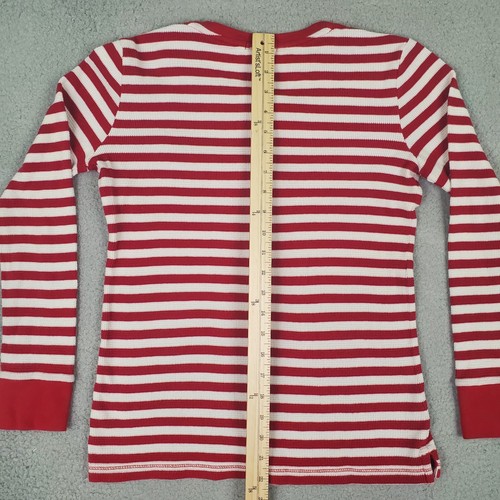 J.CREW Damen Top Gr. XS rot Candy Streifen Henley Waffelstrick Stretch - Bild 5 von 11