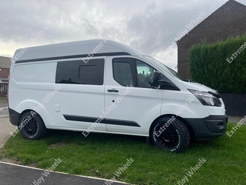 16" Black TMS Alloy Wheels Ford Transit Custom Sport + All Terrain Tyres - Picture 3 of 7