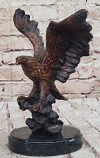 Bronzo American Calvo Aquila Scultura Di : Classico Uccello Statua Decoro Regalo