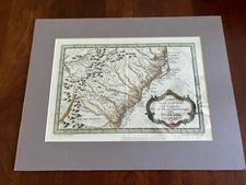 1757 Map of Carolina & Georgia by Bellin, Colonial Southeastern United States
