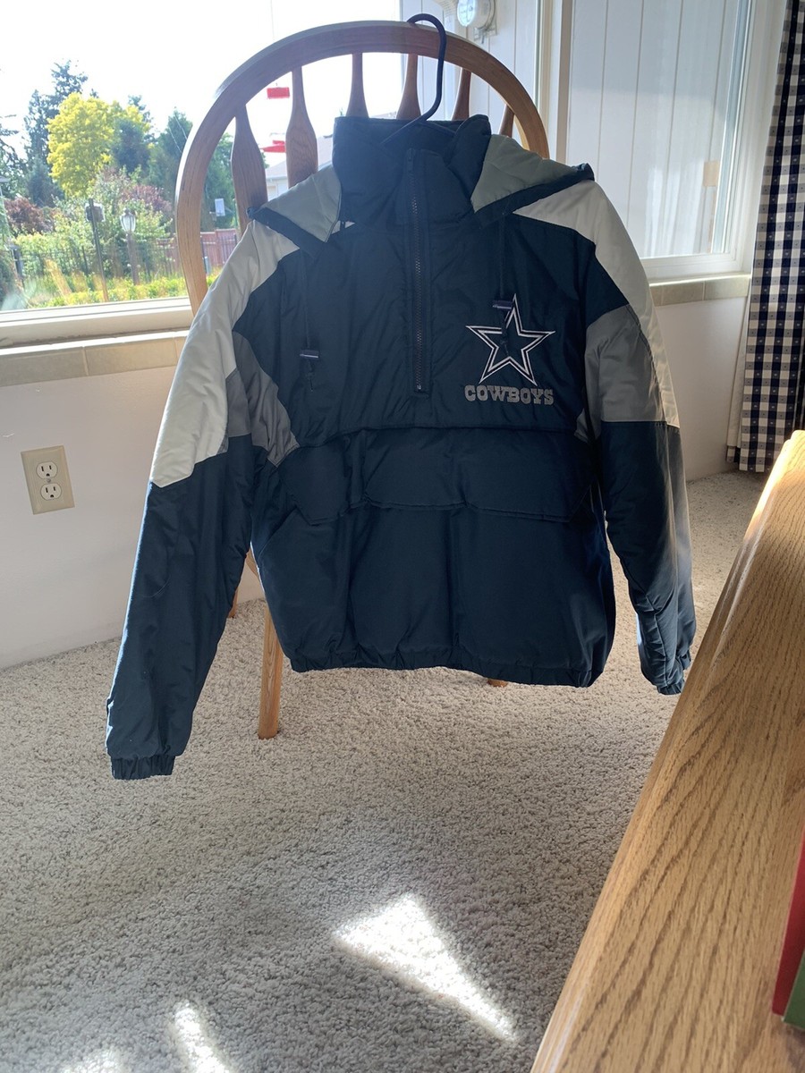 Mens Nfl Dallas Cowboys Vintage Jacket Blue Silver Gray Size