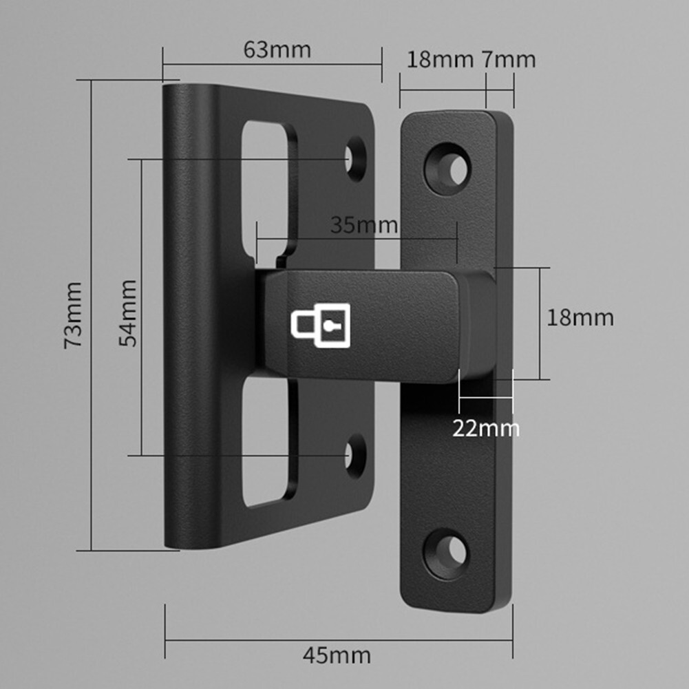 Punch Free Sliding Barn Door Lock with Luminous Feature Easy