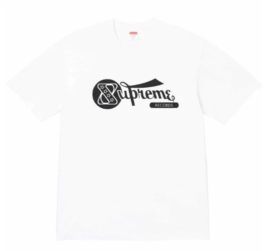 Tee shirt blanc Supreme Records 2XL XXL SS24 Skate Streetwear logo 2001 remake
