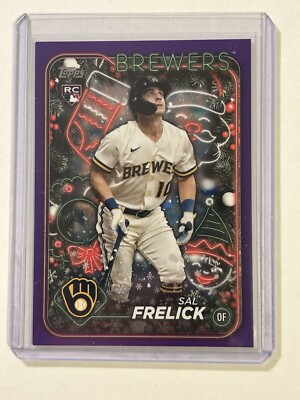 2024 Topps Holiday Sal Frelick Purple Parallel SP 53/99 Milwaukee Brewers H35