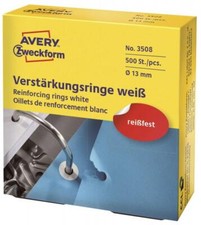 AVERY Purposeform Pierścienie wzmacniające otwory 13 mm, białe