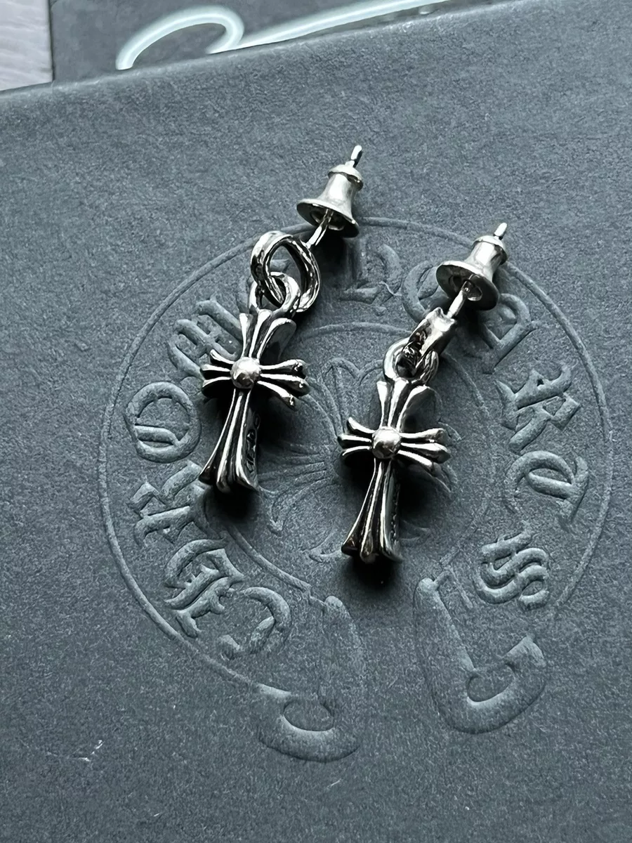 Chrome Hearts Baby Fat Cross Earrings Silver UNISEX Authentic | eBay