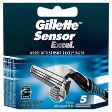 Gillette Sensor Excel Razor 5 Blades Cartridge Twin Blades Manual