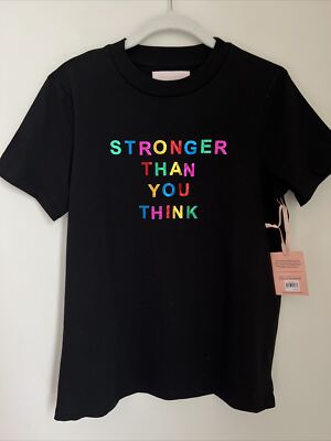 ban.do Stronger Than You Think Retro Tee, size small Black Metallic NWT $45 Gift