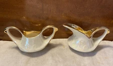Vintage MCM Pearl China Co. Cream & Sugar Set - Mother of Pearl Finish 22kt Gold