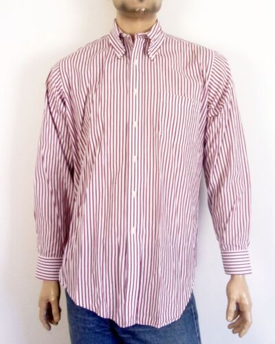 vintage 50s 60s EUC Brooks Brothers USA Striped OCBD Shirt Button Down Up L 16-R - Picture 1 of 5