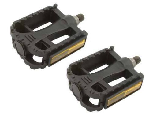 New Bicycle PVC Pedals Block 1/2" Brown/Chrome 202-508 