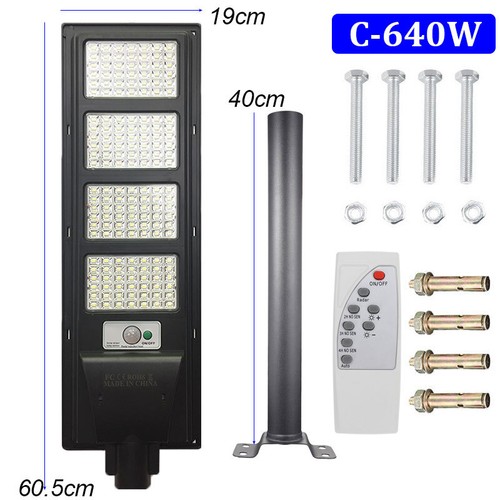 480/640W Solar Sensor Street Light IP65 Security Remote Control+Pole Flood Light - Picture 14 of 14