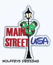DISNEY MAIN STREET KID TITLE premade paper piecing scrapbook diecut page piece