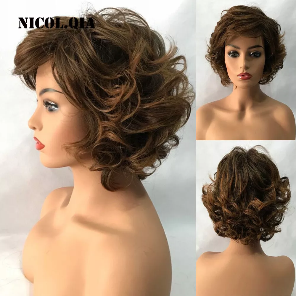 Natural hair wigs light brown cheap