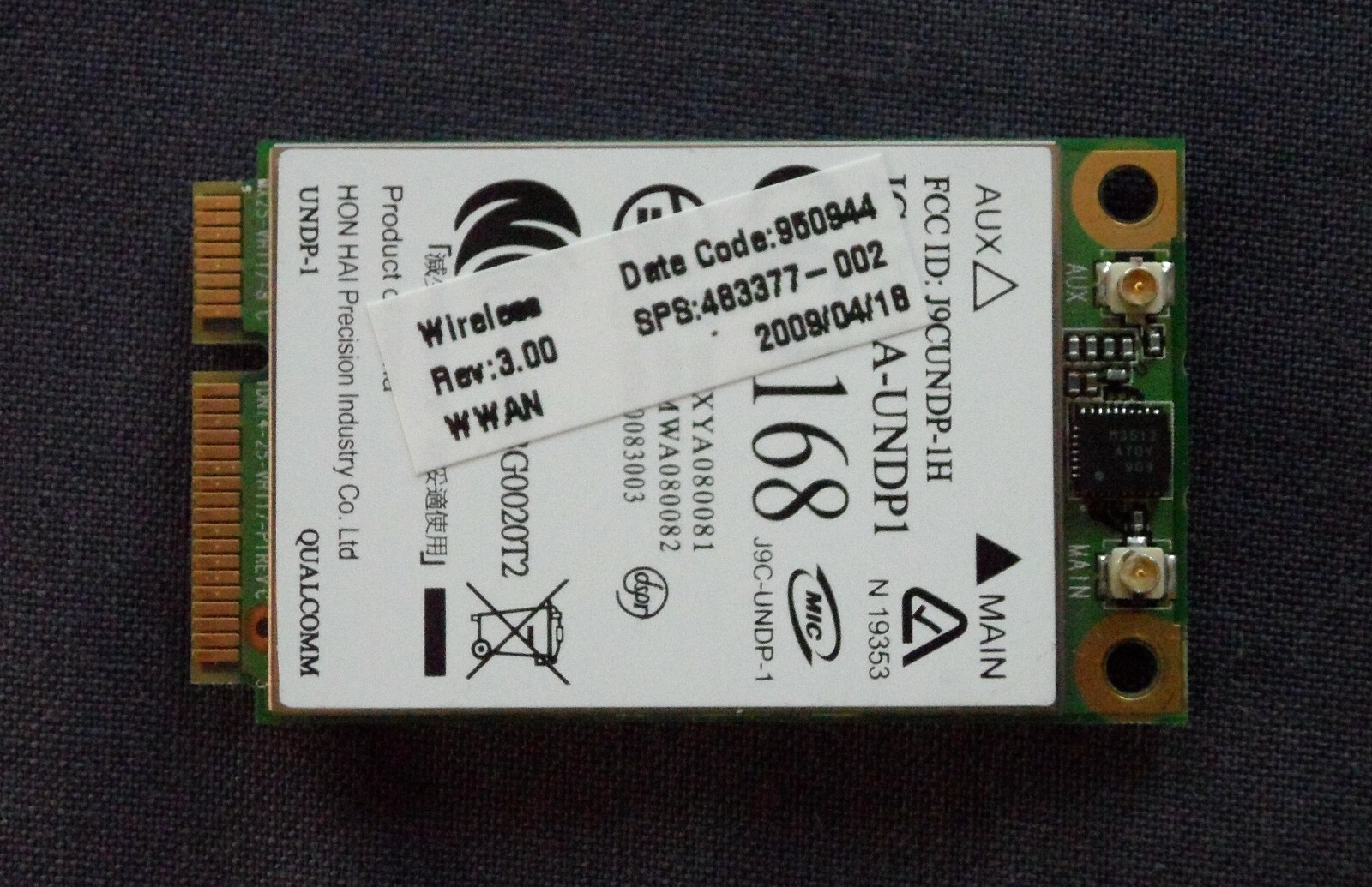 HP 2540P 2740P 8440P 8440W 8540P 8540W GOBI2000 WWAN Mobile Broadband