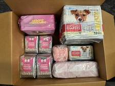 Lot of Disposable Female Dog Diapers 302 Total Diapers Size Small