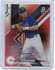 Nico Hoerner 2019 Bowman Platinum RED Refractor Rookie RC Auto Autograph Card/10