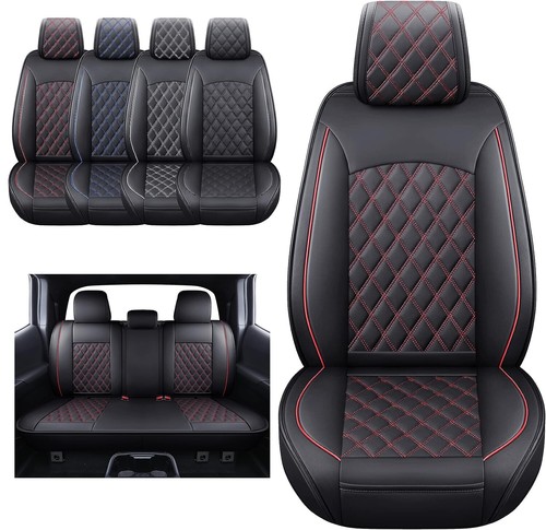 FOR FORD F-150 F150 2004-2024 MOTOPTES CAR SEAT COVERS DURABLE LEATHER FULL SET - Picture 2 of 28
